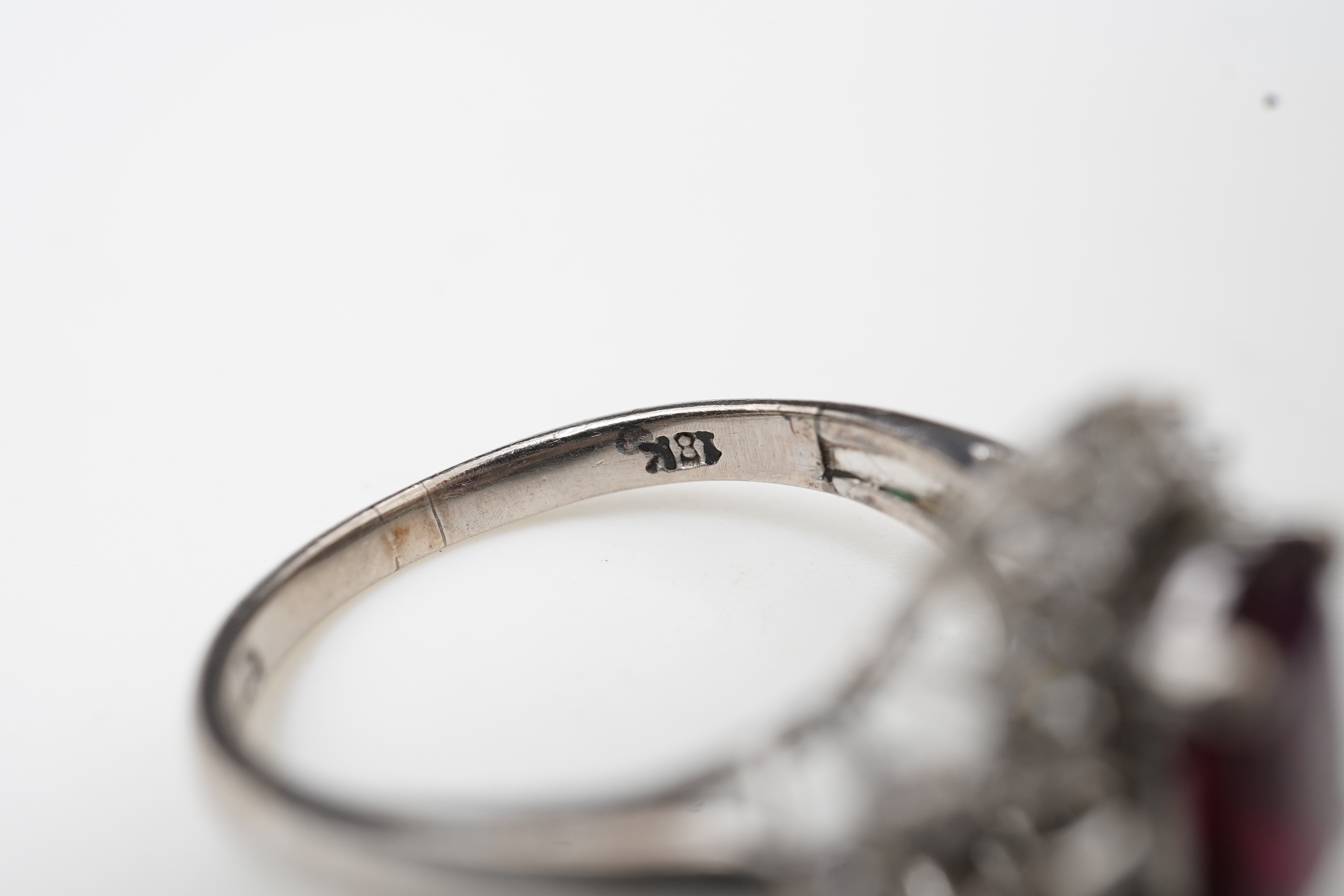 A ruby and diamond ring